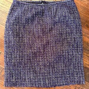 Calvin Klein tweed pencil skirt blue black sz 12